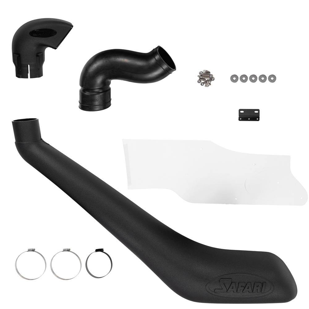 Snorkel Safari 4x4 installé sur un Toyota Hilux Revo D4-D, montrant la fixation et le design du snorkel sur le véhicule.