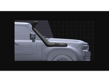 Snorkel Safari 4x4 pour Toyota Land Cruiser GDJ250, montage en haut du capot, en plastique noir robuste, pour conduite tout-terrain.