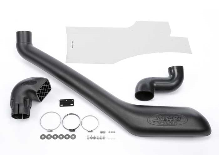 Snorkel Safari 4x4 pour Toyota Land Cruiser GRJ150 V6 4.0L Essence, fixation sur le véhicule, en environnement extérieur.