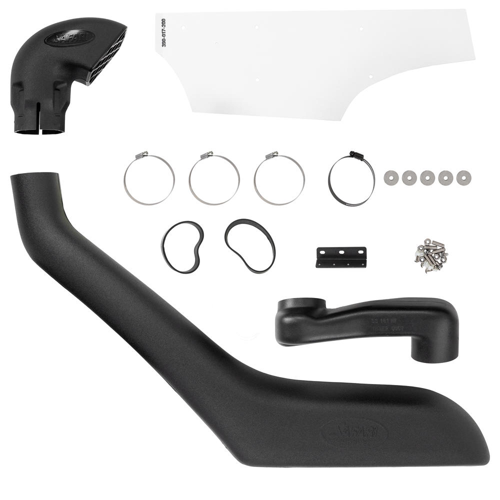 Snorkel Safari 4x4 pour Toyota Land Cruiser KDJ120/KDJ125, installation sur le moteur, en plastique noir robuste.