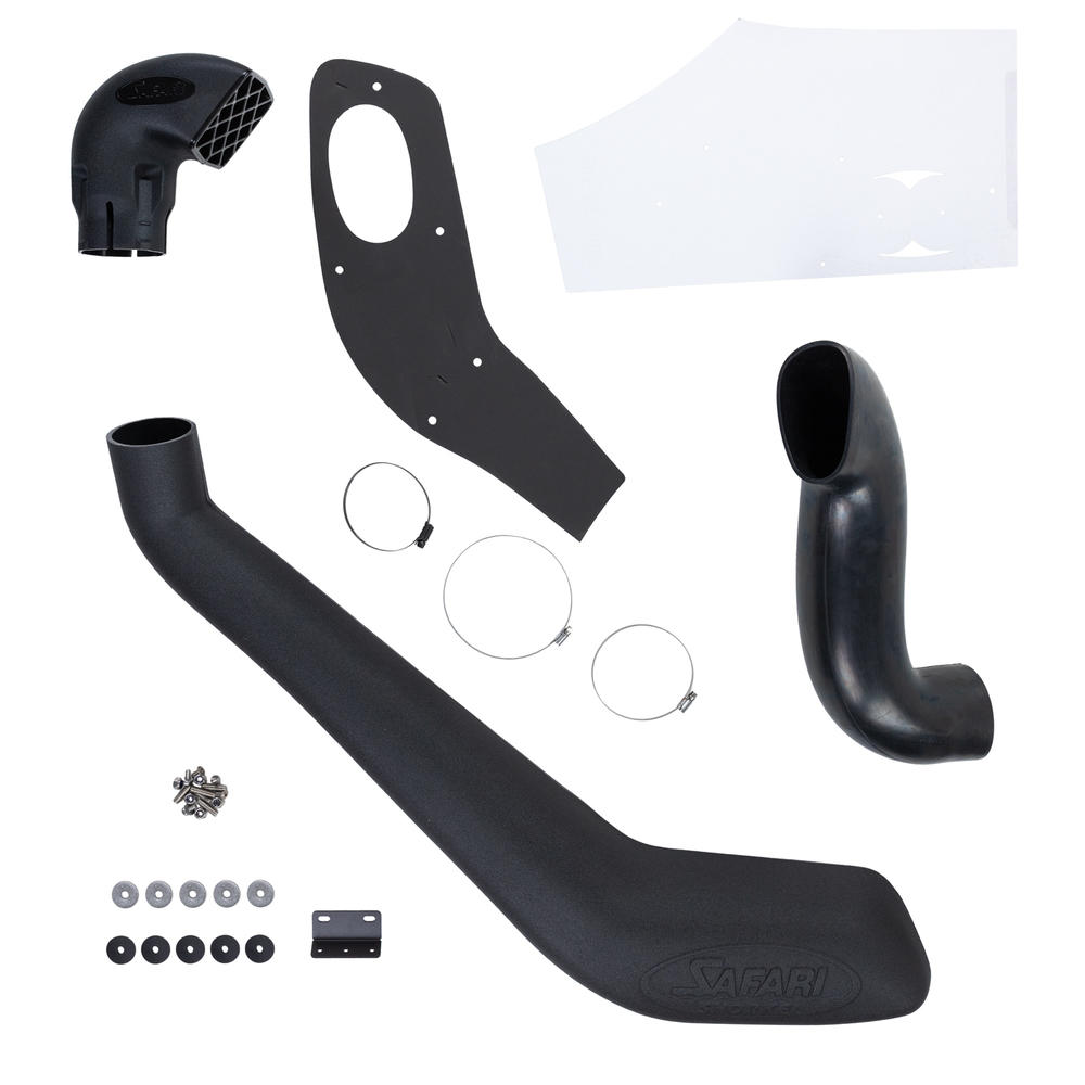 Snorkel Safari 4x4 pour Toyota Land Cruiser KDJ150 et KDJ155, fixation en plastique noir, installation sur le côté du véhicule.