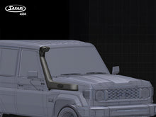 Snorkel Safari 4x4 pour Toyota Land Cruiser VDJ7 V8 D4-D 2024+, fixation visible sur le véhicule.