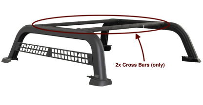 Deux barres de toit ARB pour support de benne sur Bed Rack, en option, adaptées pour montage robuste.