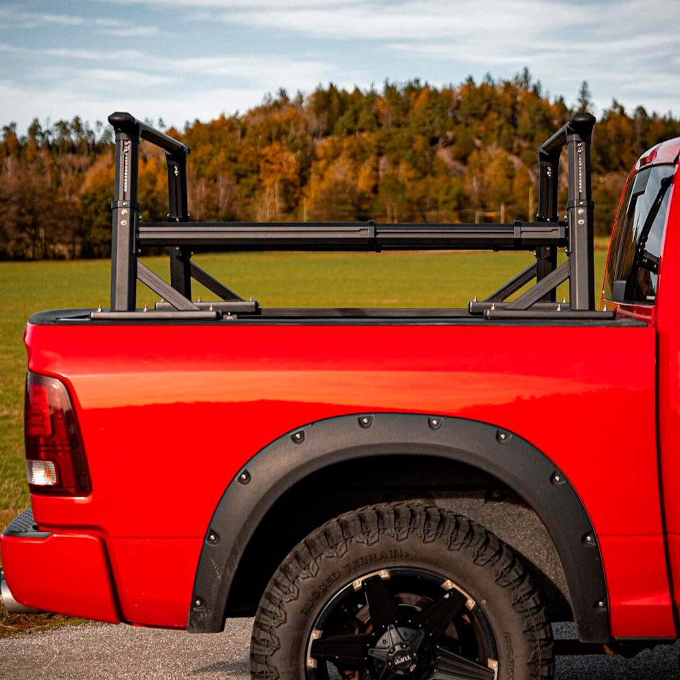 Support de benne universel en aluminium pour pickup BULLFACE, structure robuste pour transporter facilement.