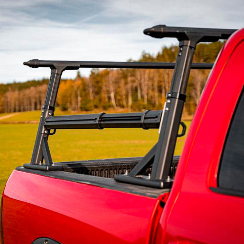 Support de benne universel en aluminium pour pickup BULLFACE, fixation robuste pour transporter du matériel sur le toit.