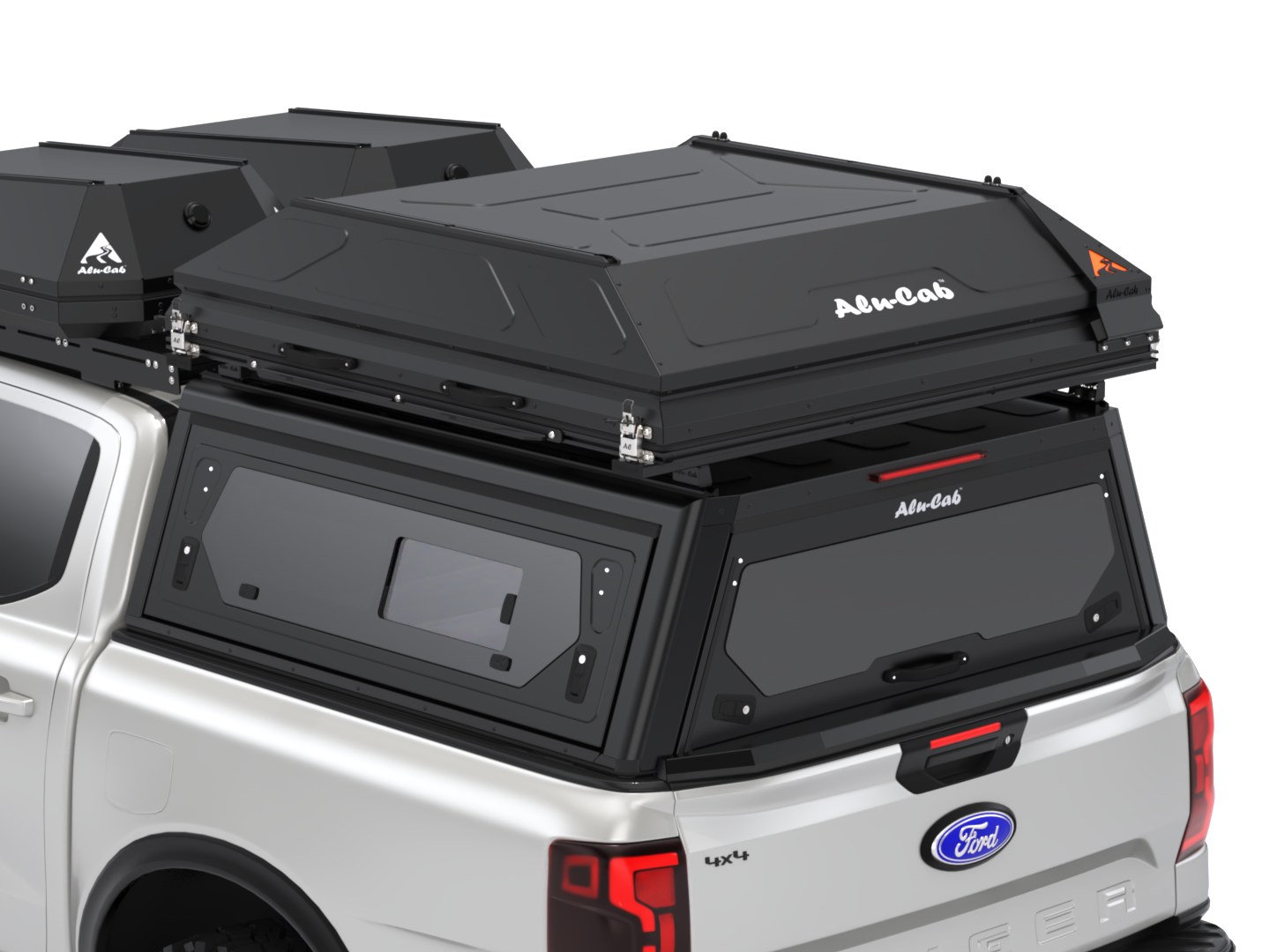 Tente de toit Alu-Cab RT-2S pour 2 personnes, coque en aluminium compacte, installation facile, conçue pour l'aventure tout-terrain.