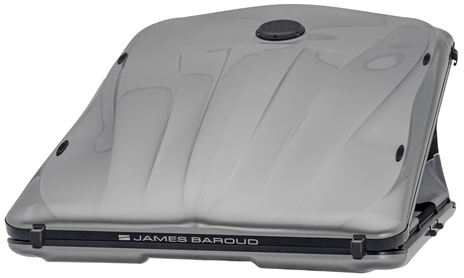 Tente de toit James Baroud Odyssey L, modèle Confort 360°, haute qualité, ouverte pour camping en extérieur.
