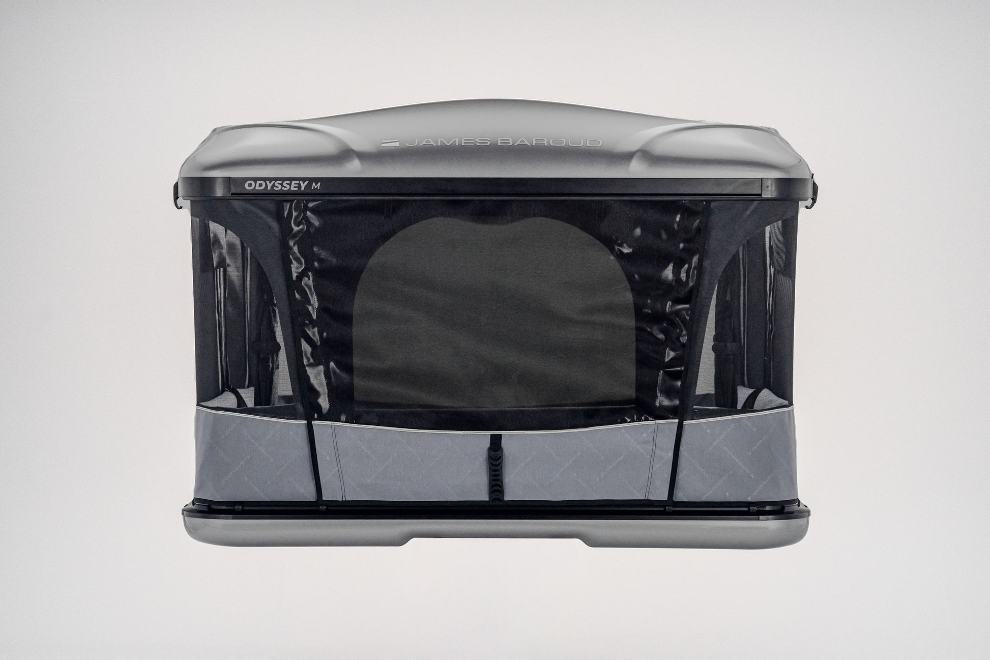 Tente de toit James Baroud Odyssey L, modèle de haute qualité, offrant un confort 360° pour camping en plein air.