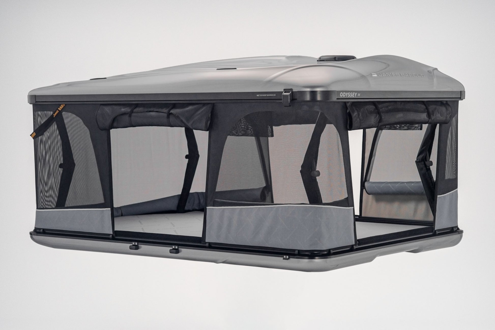 Tente de toit James Baroud Odyssey L, tente de toit confortable à 360° avec haute qualité, montée sur un véhicule tout-terrain.