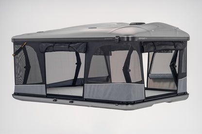 Tente de toit James Baroud Odyssey L, tente de toit confortable à 360° avec haute qualité, montée sur un véhicule tout-terrain.