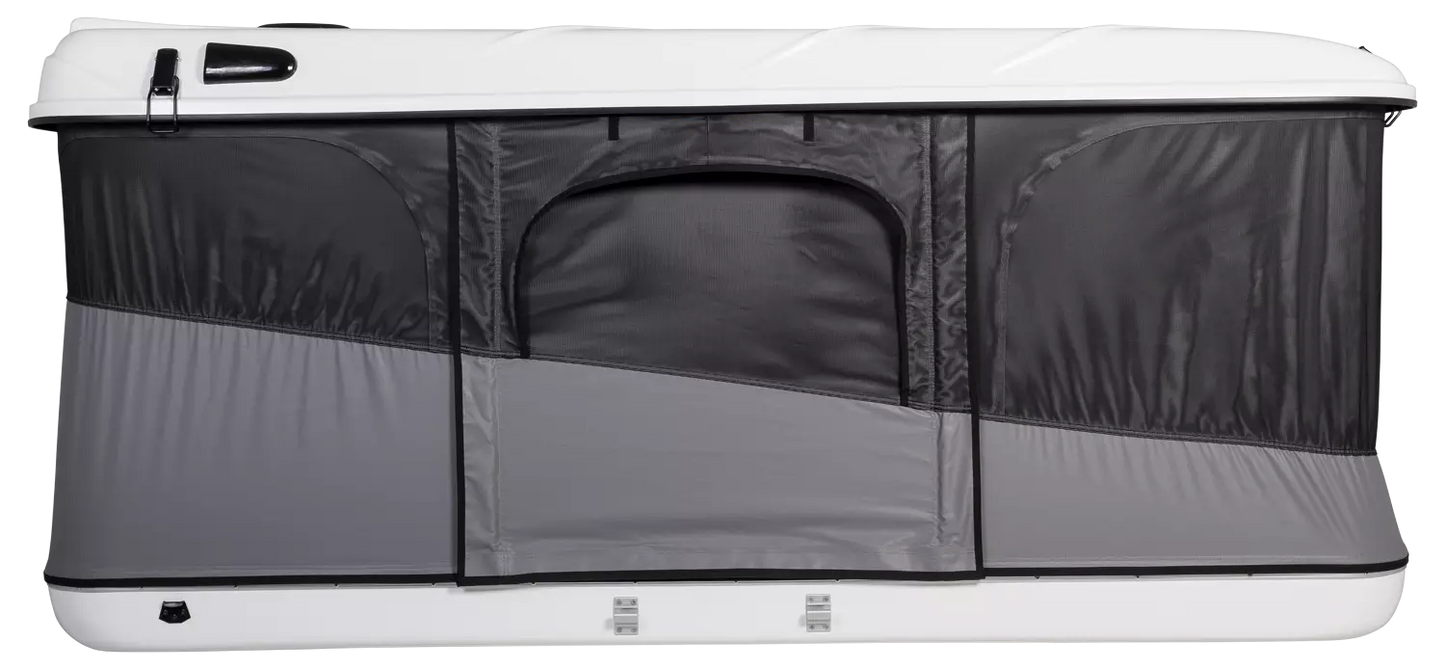 Tente de toit James Baroud PROLINE Evasion, tente de toit robuste avec fenêtre panoramique, fixation solide pour camping en plein air.