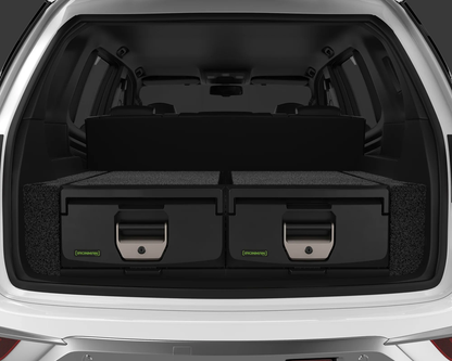 Kit de 2 tiroirs standards IRONMAN 4x4 pour pickup double cab avec plateau fixe, hauteur maximale, idéal pour rangement robuste.