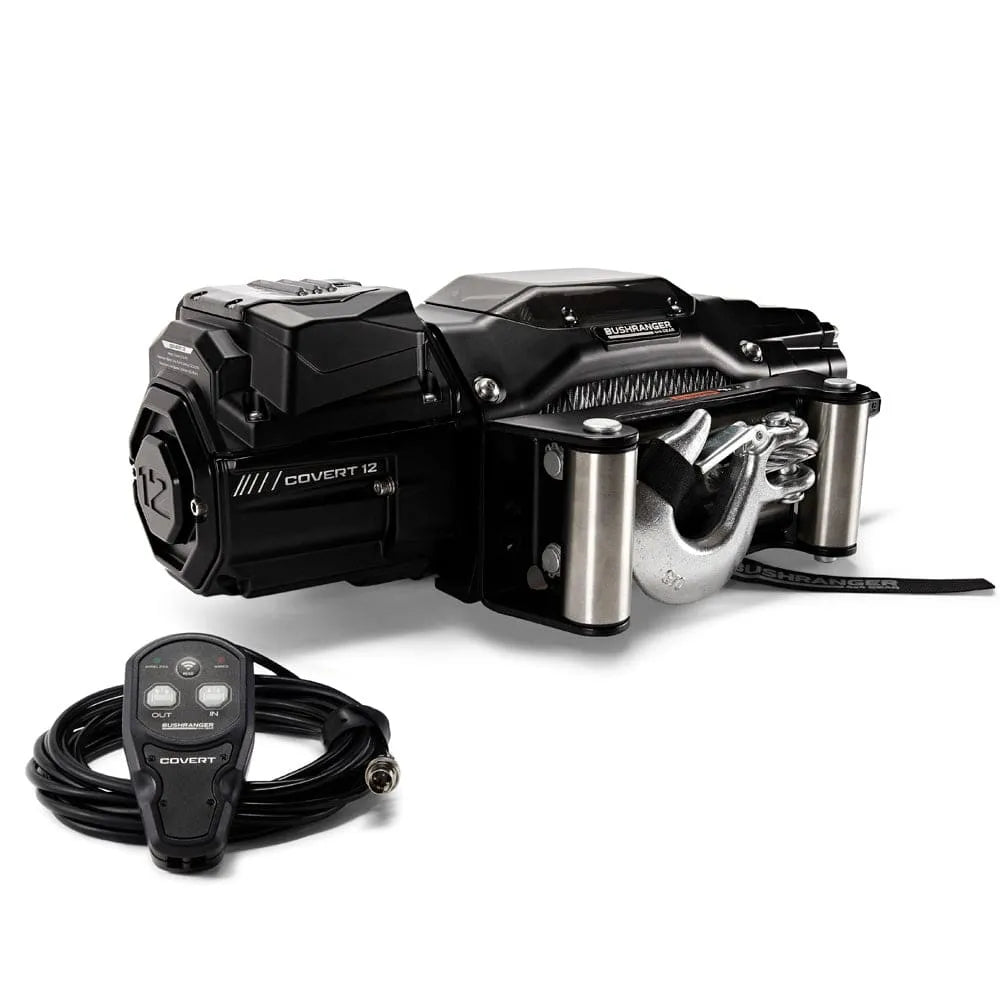 Treuil COVERT 12 Bushranger | 12V | 5443 KG | Cable Acier sur Xperts4x4 Accessoires 4x4 Off-Road