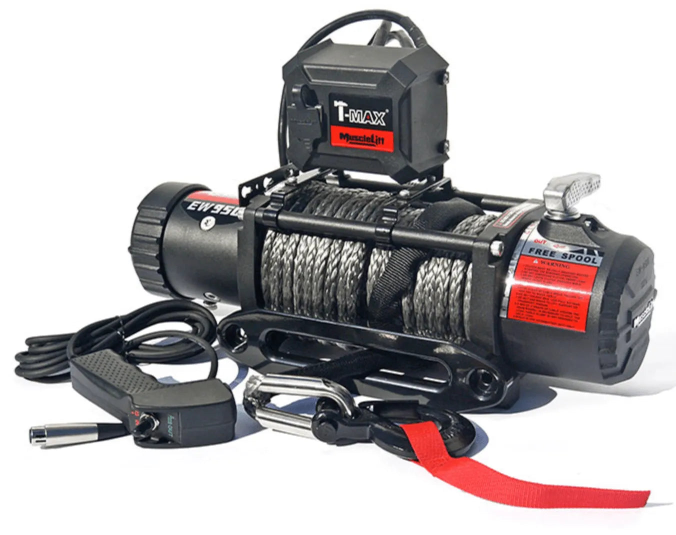 Treuil T-MAX Muscle Fit MW12500 | 5665 Kg | 12V | Cable Synthétique/Plasma sur Xperts4x4 Accessoires 4x4 Off-Road