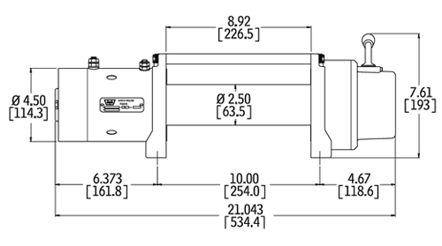 Treuil WARN M8000 3629kg 12V pour véhicule tout-terrain, robuste et durable, avec câble solide et commande électrique.