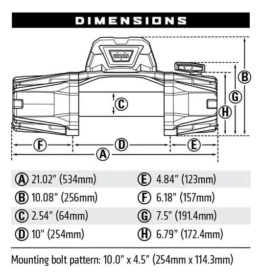 Treuil WARN VR-EVO 10 - 4.5T - Câble Acier - Étanche IP68 sur Xperts4x4 Accessoires 4x4 Off-Road