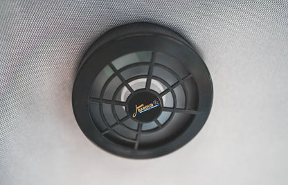 Tente de toit James Baroud Grand RAID M/X/XL, installation sur véhicule, tissu durable, fenêtre et ouverture pour ventilation.
